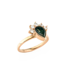 Moss Agate (Yosunlu Akik) Doğal Taş Gümüş Rose Bayan Yüzük - Görsel 2