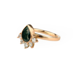 Moss Agate (Yosunlu Akik) Doğal Taş Gümüş Rose Bayan Yüzük - Görsel 4
