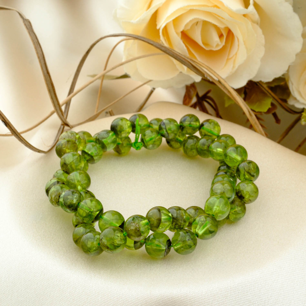 5A Kalite Zebercet (Peridot) Doğal Taş Dizi (7-8mm)