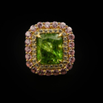 Özel Tasarım Zebercet, Pembe Mozanite ve Swarovski Taşı 925 Ayar Gümüş Gold Bayan Yüzük - Görsel 2