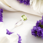 Zebercet (Peridot) Taşı 925 Ayar Gümüş Tasarım Kadın Yüzük