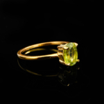 Zebercet (Peridot) Taşı 925 Ayar Gümüş Gold Kaplama Bayan Yüzük - Görsel 2