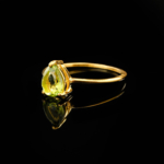 Zebercet (Peridot) Taşı 925 Ayar Gümüş Gold Kaplama Bayan Yüzük - Görsel 3