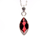 Garnet (Lal) Doğal Taş Gümüş Bayan Kolye - Görsel 2