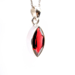 Garnet (Lal) Doğal Taş Gümüş Bayan Kolye - Görsel 3