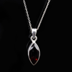 Garnet (Lal) Doğal Taş Gümüş Bayan Kolye - Görsel 5