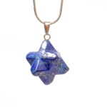 Lapis Lazuli Doğal Taş Metal Kolye - Görsel 2