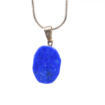 Lapis Lazuli Doğal Taş Metal Kolye - Görsel 3