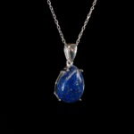 Lapis Lazuli Doğal Taş Gümüş Bayan Kolye - Görsel 4