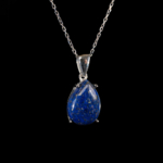 Lapis Lazuli Doğal Taş Gümüş Bayan Kolye - Görsel 5