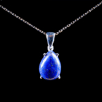 Lapis Lazuli Doğal Taş Gümüş Bayan Kolye - Görsel 7