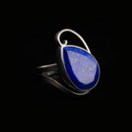 Lapis Lazuli Doğal Taş Gümüş Bayan Yüzük - Görsel 6