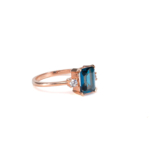 London Blue Topaz Doğal Taş Gümüş Bayan Yüzük - Görsel 3