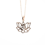 Reiki Om Sembollü Lotus Çiçeği Gümüş Rose Bayan Kolye - Görsel 3
