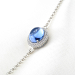 Blue Topaz Doğal Taş Gümüş Bileklik - Görsel 4