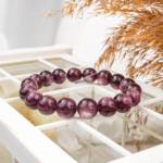 5A Kalite Mor Lepidolit Doğal Taş Bileklik (11-12mm)