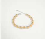 925 sterling silver women's bracelet designed with oval cut original citrine natural stones and sparkling details.