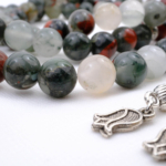 Orijinal Kan Jasper Doğal Taş 99 Metal Tesbih (8mm) - Görsel 3