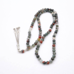 Orijinal Kan Jasper Doğal Taş 99 Metal Tesbih (8mm) - Görsel 4