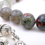 Orijinal Kan Jasper Doğal Taş 33lü Metal Tesbih (8mm) - Görsel 3