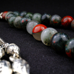 Orijinal Kan Jasper Doğal Taş 33lü Metal Tesbih (8mm) - Görsel 6