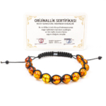 Orijinal Sertifikalı Yetişkin Kehribar Örme Bileklik - Görsel 4