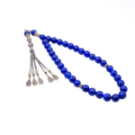 Orijinal 5A Kalite Lapis Lazuli Doğal Taş 33 Gümüş Tesbih (8mm) - Görsel 2