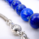 Orijinal Lapis Lazuli Doğal Taş 33 Metal Tesbih (8mm) - Görsel 3