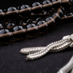 Orijinal Obsidyen Doğal Taş 99 Metal Tesbih (8mm) - Görsel 6