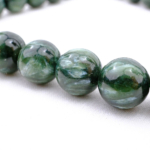 Orijinal Seraphinite (Serafinit) Doğal Taş 33lü Gümüş Tesbih (8mm) - Görsel 3