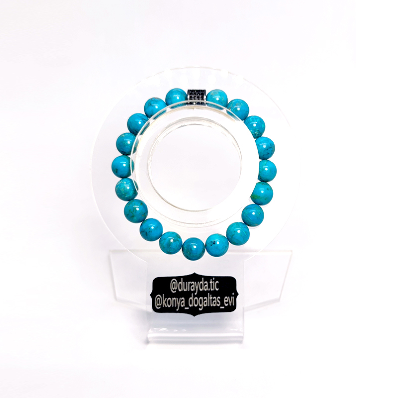 orjinal-turkuaz-tasi-10-mm-bileklik-konya-dogaltas-evi.jpg 5A+ Kalite Orjinal Turkuaz Doğal Taş Bileklik (10-11mm) - Görsel 1