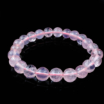 7A Kalite Özel Pembe Kuvars Doğal Taş Bileklik (Kristal Form)(9-10mm) - Görsel 6