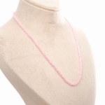 Pembe Kuvars Doğal Taş Bayan Kolye (2mm) - Görsel 2