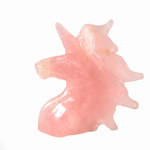 Pembe Kuvars Doğal Taş Özel El Oyması Unicorn At Obje - Görsel 2