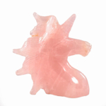 Pembe Kuvars Doğal Taş Özel El Oyması Unicorn At Obje - Görsel 3