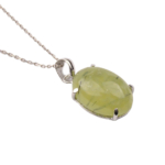 Prehnite (Prinayt) Doğal Taş Gümüş Bayan Kolye - Görsel 3