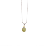 Prehnite Doğal Taş Metal Kolye