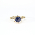 Safir Doğal Taş Gold Gümüş Bayan Yüzük (1ct) - Görsel 3