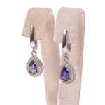 Orijinal Natural Safir Doğal Taş Gümüş Küpe - Görsel 2