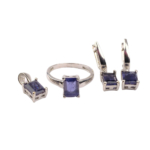 Safir Doğal Taş Gümüş Bayan Set - Görsel 3