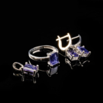 Safir Doğal Taş Gümüş Bayan Set - Görsel 6