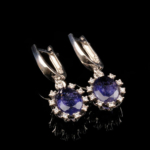 Orijinal Natural Safir Doğal Taş Gümüş Küpe - Görsel 4