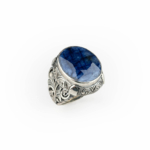 Orijinal Safir Doğal Taş Gümüş Erkek Yüzük (18 ct) - Görsel 2