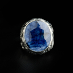 Orijinal Safir Doğal Taş Gümüş Erkek Yüzük (18 ct) - Görsel 5