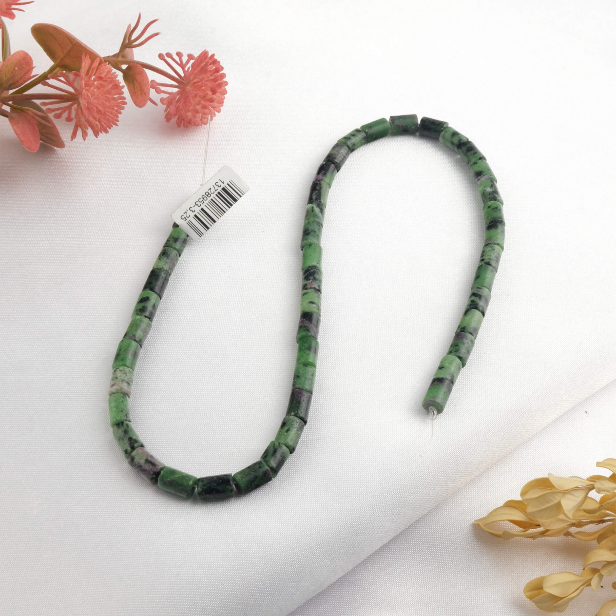 toptan doğal taş dizi anyolit 5x8mm silindir kesim profesyonel dizim için doğal taş