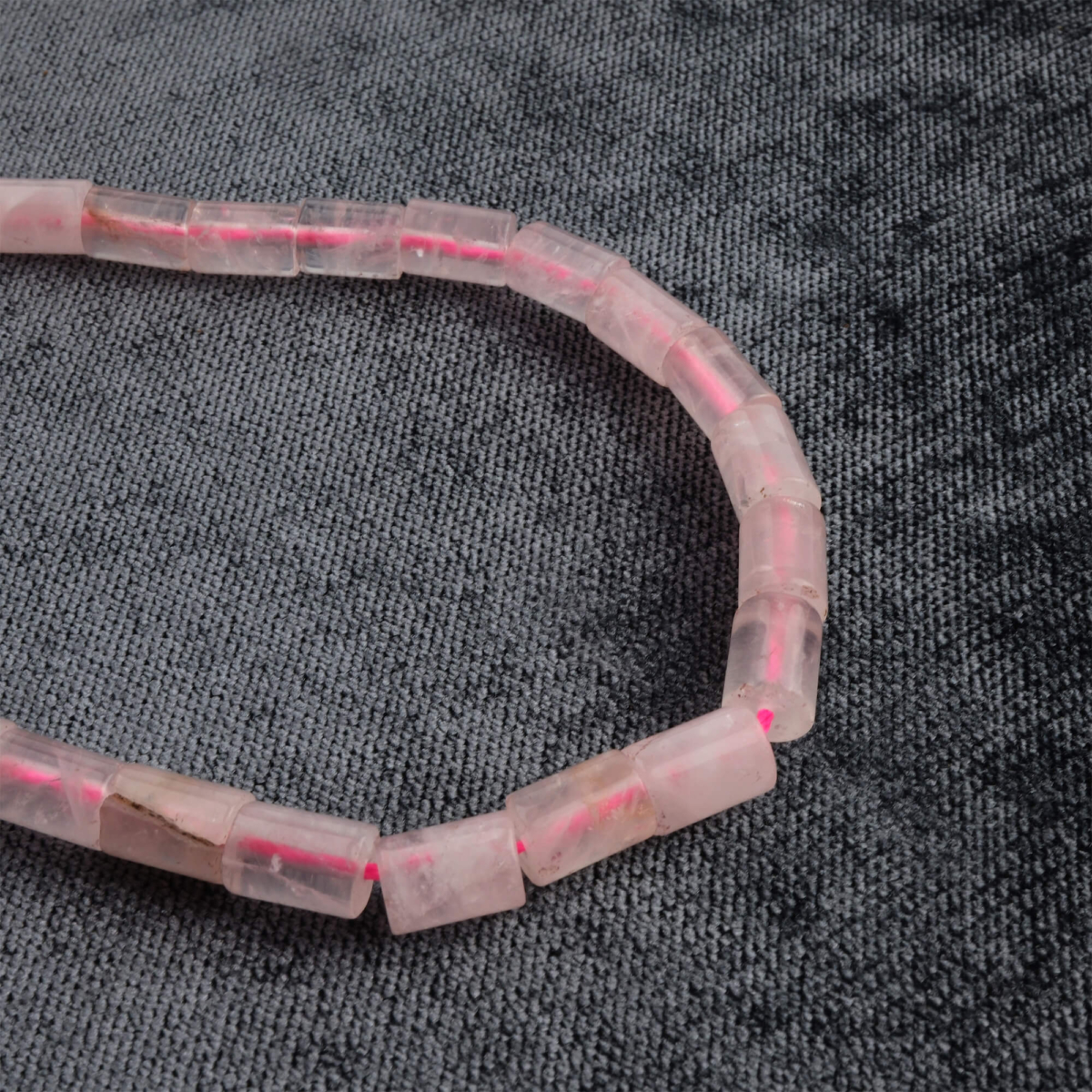 toptan doğal taş dizi pembe kuvars 12x8mm silindir kesim profesyonel dizim için doğal taş