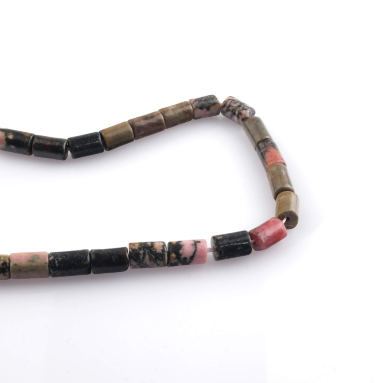 toptan doğal taş dizi rodonit 5x8mm silindir kesim profesyonel dizim için doğal taş