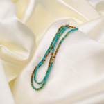 Orijinal Turkuaz (Firuze) Doğal Taş Bayan Kolye (1.5-2mm)