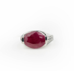 Yakut Doğal Taş Gümüş Erkek Yüzük (8ct) - Görsel 3