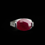 Yakut Doğal Taş Gümüş Erkek Yüzük (8ct) - Görsel 5